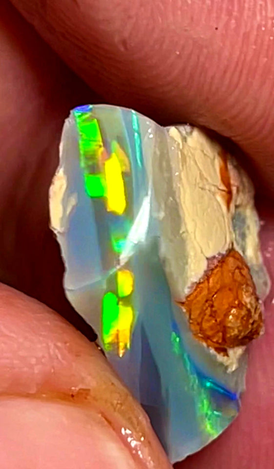 Lightning Ridge Rough Opal Dark Base 9cts Stunning Cutters Candy Material High Grade Super Bright  Multifires in multi bars 18x12x11mm WAB60