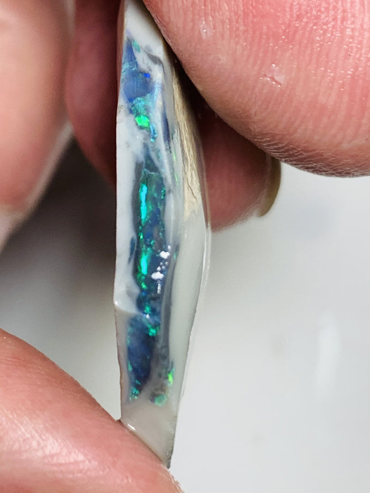 Lightning Ridge Rough Opal Black Seam 19.4cts High Grade Exotic MULTIFIRES in bar 22x20x4mm WSU54