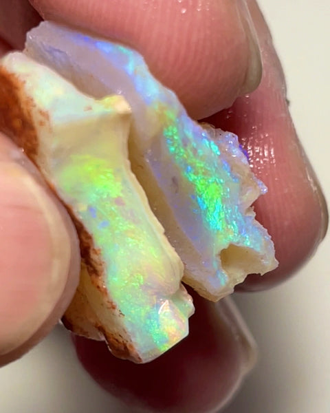 Coober Pedy Gem Seam rough opal Cutters 35.00cts Big Size Gorgeous Bright Multicolour bars  25x20x5 & 25x15x6 mm NSW088