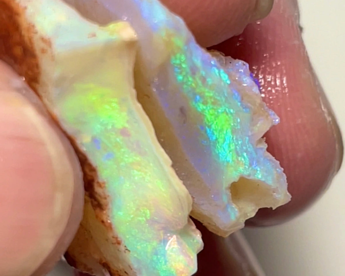 Coober Pedy Gem Seam rough opal Cutters 35.00cts Big Size Gorgeous Bright Multicolour bars  25x20x5 & 25x15x6 mm NSW088