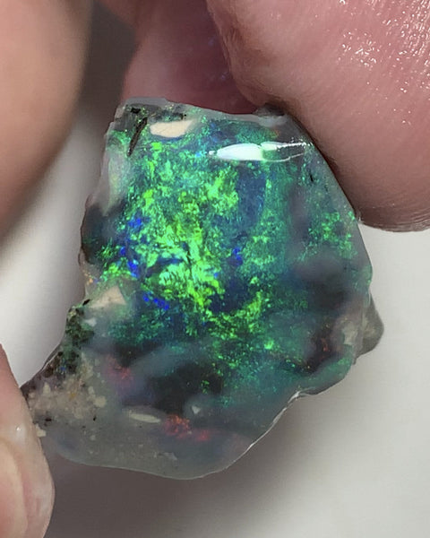 Lightning Ridge Black Opal Rough Rub GEM GRADE 20cts Mulga® Super Bright and Vibrant Fires Top Notch!!! 23x22x10mm PLEASE SEE BACK IN VIDEO ! WSD970