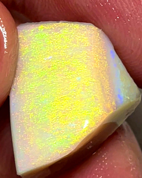 Lightning Ridge Rough / Rub Light/Dark base Seam opal Miners Bench® 18.25cts Nice Big size Vibrant Bright Yellow dominant Multifires 20x12x11mm WAC30