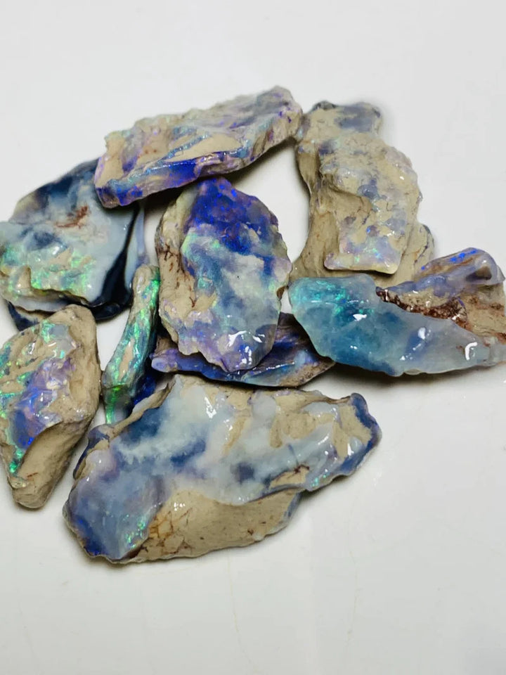 Lightning Ridge Rough Dark & Crystal Very Bright Opal Parcel 85cts Seam Lots of Potential & Cutters Lots bright colours & bars 30x15x6mm to 15x8x2mm WSZ18