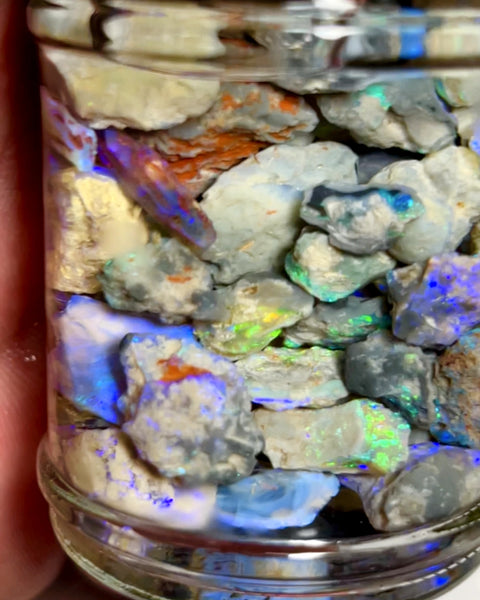 Lightning Ridge Rough Opal Parcel 165cts Beautiful rough Knobby lots of colour/Multicolours & bars 16x10x4mm to 8x7x2mm 1002