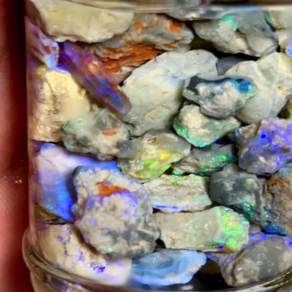 Lightning Ridge Rough Opal Parcel 165cts Beautiful rough Knobby lots of colour/Multicolours & bars 16x10x4mm to 8x7x2mm 1002