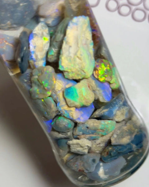 Lightning Ridge knobby opal rough 240cts Lots Bright Multicolours to gamble  21x13x6 to 8x7x3 mmm NSW085 (jar not included)