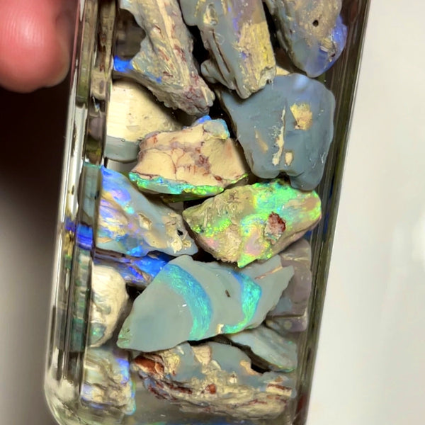 Lightning Ridge Rough Grey & Crystal Base Mixed Opal Parcel 125cts Lots of Potential to Cut/carve With lots Colours/Multicolours 18x10x5 to 5x4x2mm WAE62