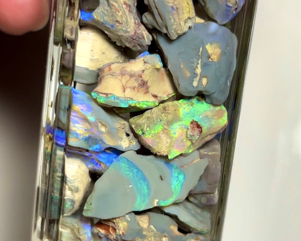 Lightning Ridge Rough Grey & Crystal Base Mixed Opal Parcel 125cts Lots of Potential to Cut/carve With lots Colours/Multicolours 18x10x5 to 5x4x2mm WAE62