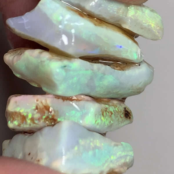 Lightning Ridge Rough Opal Semi Black 51cts Cutters Candy® Material Seam Stack High Grade Stunning Bright Multifires in stunning bars 18x15x5mm to 20x13x4mm WSU40