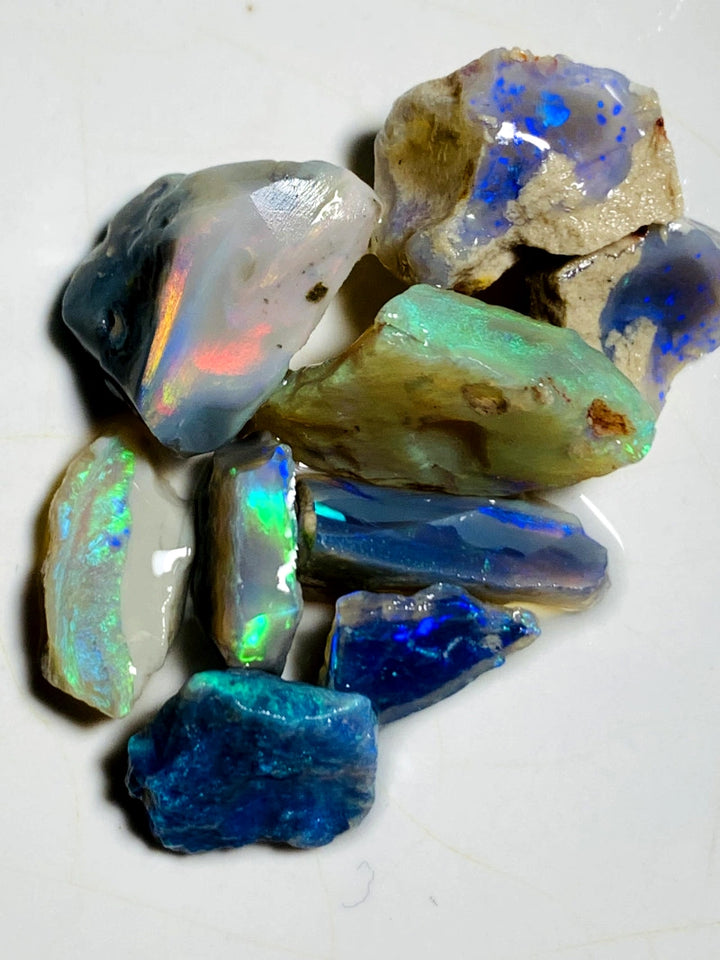 Lightning Ridge Rough Opal Parcel 28cts Cutters Select Bright Stunning colourful material to cut 16x12x7mm to 9x5x2mm WAA74