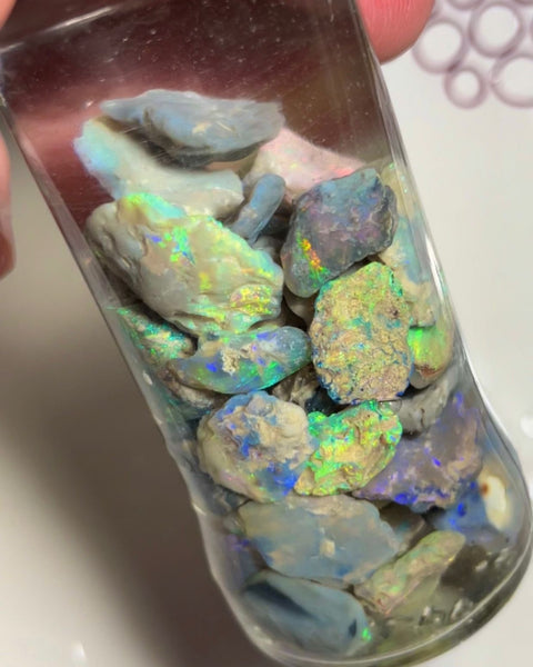 Lightning Ridge knobby opal rough 215cts Lots Nice Multicolours to gamble 19x14x5 to 12x9x5 mm NSW086 (jar not included)