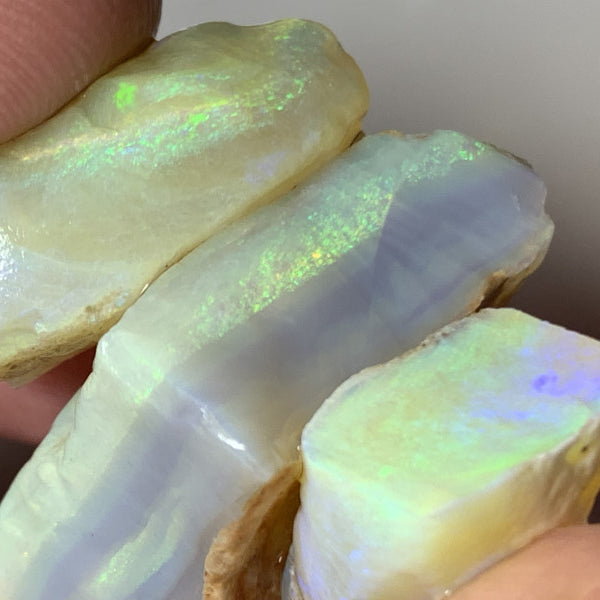 Lightning Ridge Rough Opal Thick Seams Stack cutters 61cts Select Material Lots Bright Stunning Multifires thick bars 25x20x10mm to 20x13x7mm WSU39