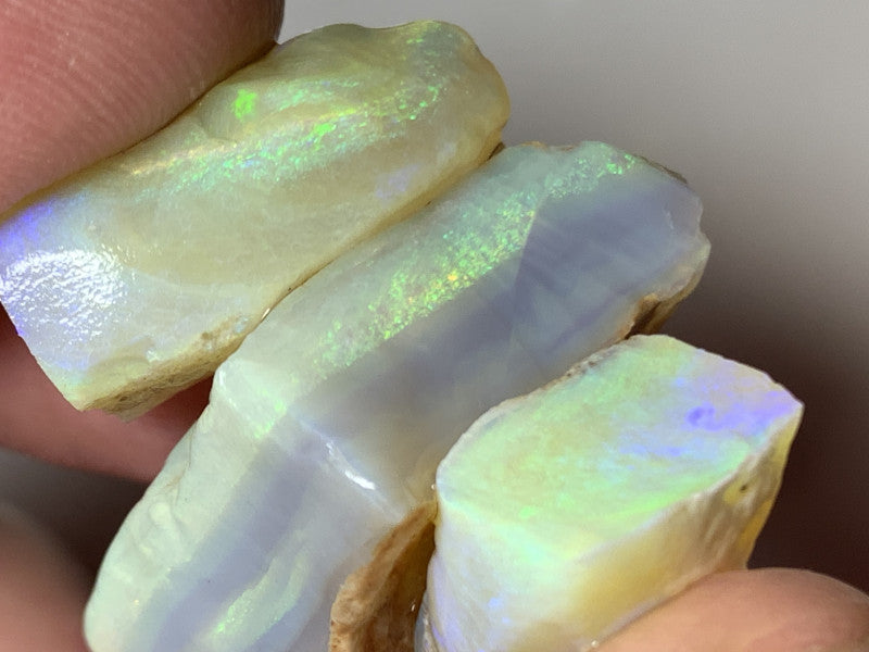 Lightning Ridge Rough Opal Thick Seams Stack cutters 61cts Select Material Lots Bright Stunning Multifires thick bars 25x20x10mm to 20x13x7mm WSU39