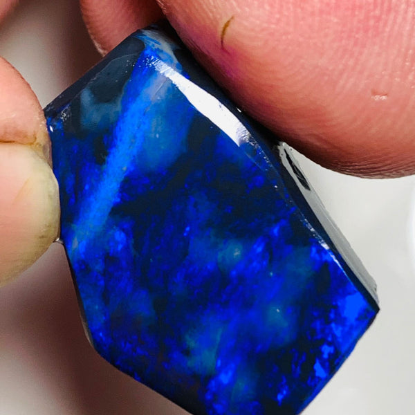 Lightning Ridge Rough / Rub N1 Black opal Miners Bench® 34cts Huge Clean Bright Gorgeous Blues 27x18x11mm WSV16