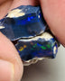 Lightning Ridge Rough Mulga® Black Opal Seam Split 15cts Exotic & Stunning Cutters Gorgeous Multifire bars 18x12x6mm & 11x10x6mm WSU45