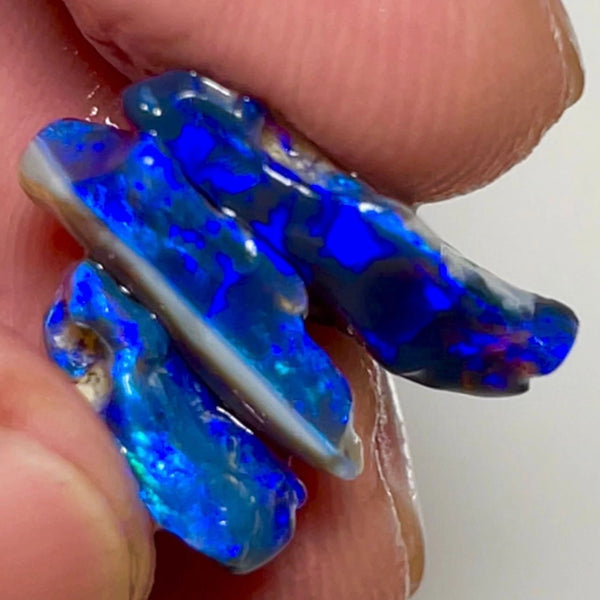 Lightning Ridge Little Gem Blue on Black Candy's 2 cut 8.75cts Bright Vibrant & gorgeous deep hues/tones of blue 18x11x4 to 11x8x5 mm NSW041