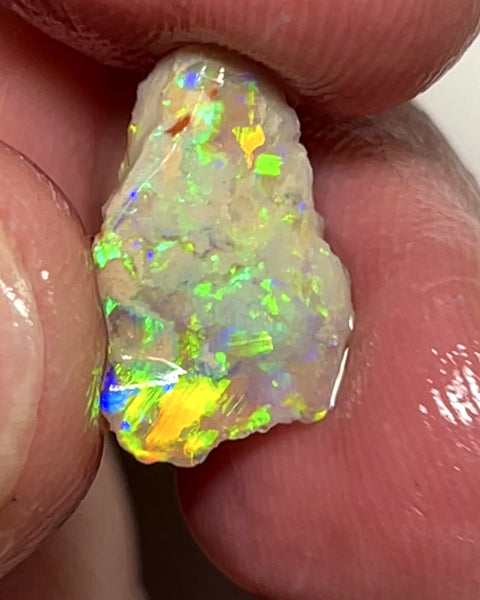 Lightning Ridge Opal Rough n Rub Single Dark Base Crystal knobby formation 3.5cts Showing very Bright Multifires 15.000 x 10.000 x 4.000 mm wae68