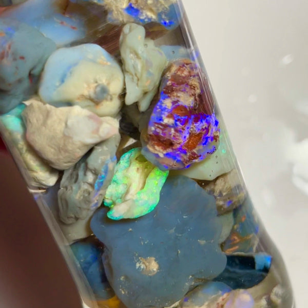 Lightning Ridge Good Sized Knobby opal rough 270.00cts Lots of Bright Multicolours sold as gamble 25x17x6 to 10x9x4mm NSW098 (jar not included)