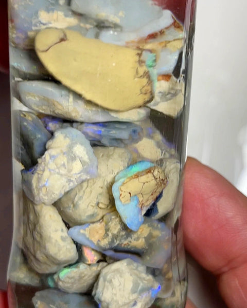 Lightning Ridge Rough Seam & Knobby Opal Parcel 220cts With nice colours to cut & explore 20x18x4mm to 6x4x2mm WAD47