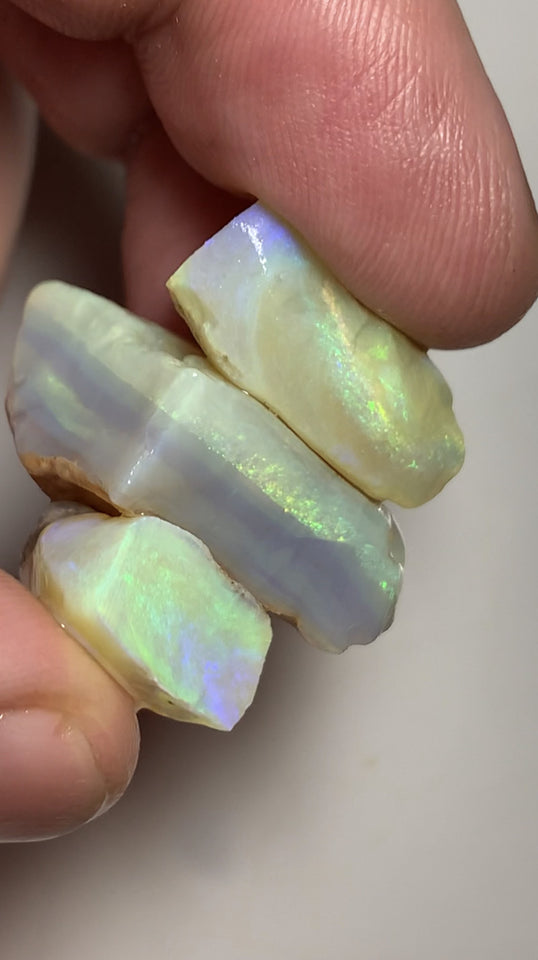 Lightning Ridge Rough Opal Thick Seams Stack cutters 61cts Select Material Lots Bright Stunning Multifires thick bars 25x20x10mm to 20x13x7mm WSU39