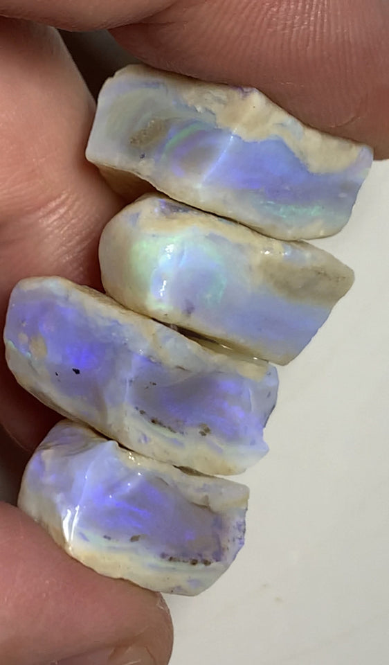 Lightning Ridge Rough Opal Thick Seams Stack cutters 70cts Potential Grade  Lots fires in nice thick bars 18x15x8mm to 15x15x8mm WST11