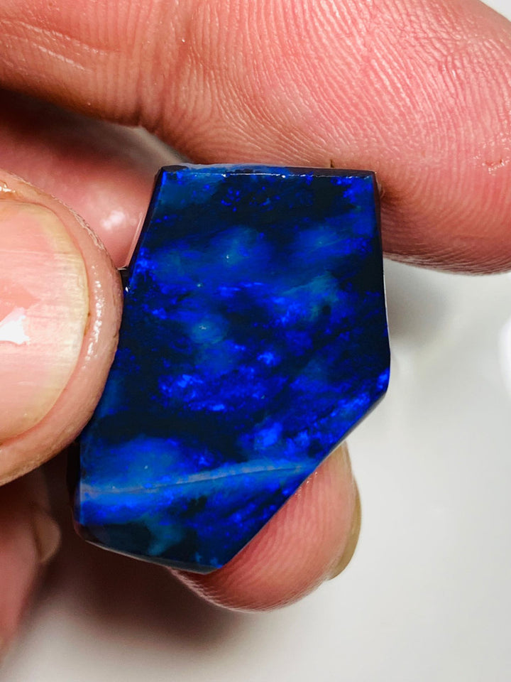 Lightning Ridge Rough / Rub N1 Black opal Miners Bench® 34cts Huge Clean Bright Gorgeous Blues 27x18x11mm WSV16