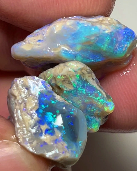 Lightning Ridge Dark base knobby opal rough Stack 26.50cts Gorgeous Multifires to cut 19x15x6 to 15x12x5mm NSW092