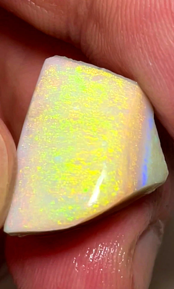 Lightning Ridge Rough / Rub Light/Dark base Seam opal Miners Bench® 18.25cts Nice Big size Vibrant Bright Yellow dominant Multifires 20x12x11mm WAC30