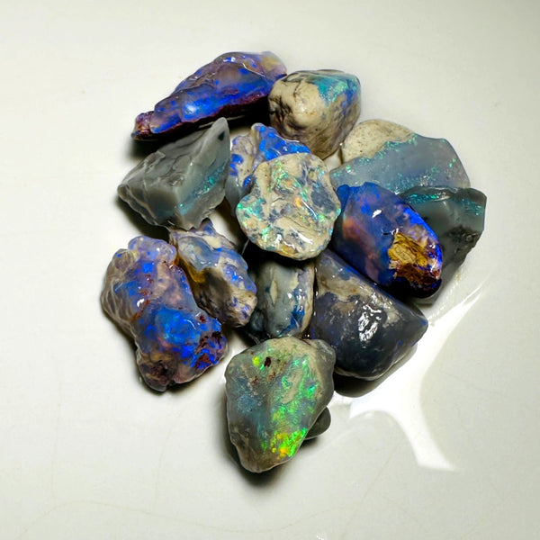 Lightning Ridge Rough Opal Parcel 68cts Cutters Select Black & Dark colourful material to cut 18x10x5mm to 11x9x6mm WAA77