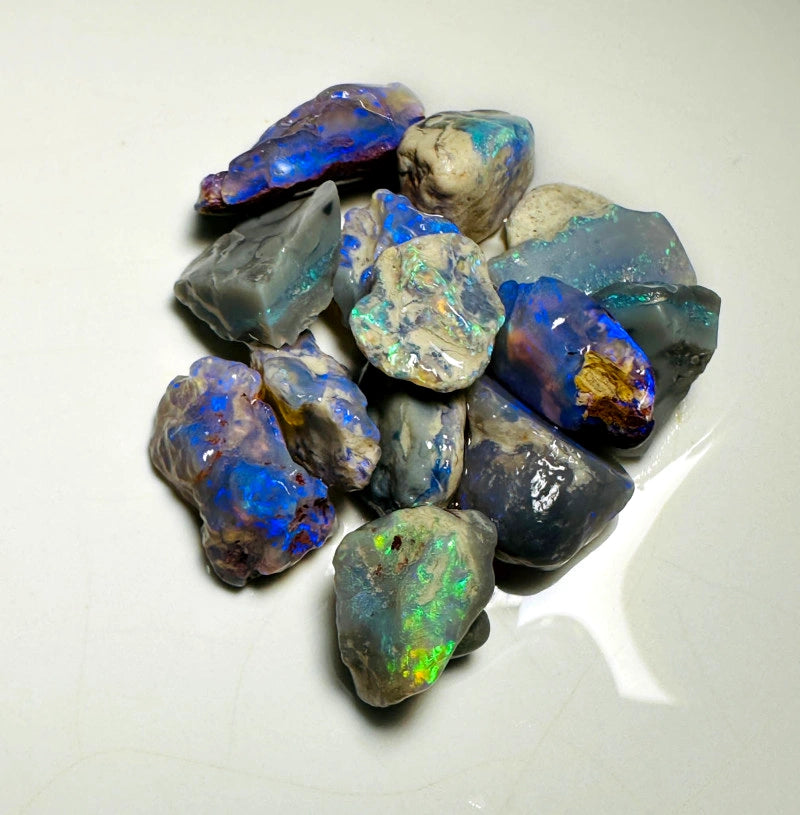 Lightning Ridge Rough Opal Parcel 68cts Cutters Select Black & Dark colourful material to cut 18x10x5mm to 11x9x6mm WAA77