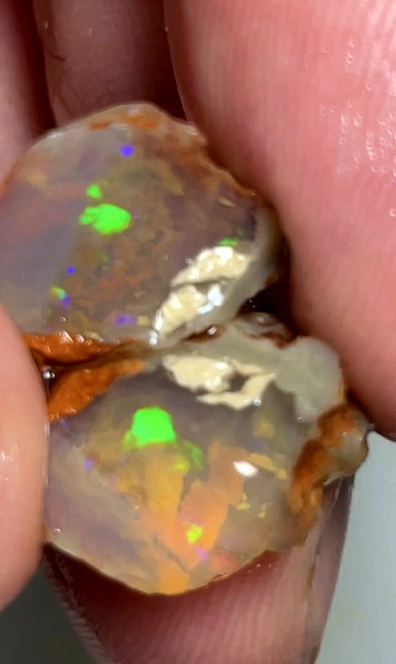 Lightning Ridge Dark Crystal knobby opal  split 15.5cts Thick deep bars stunning Multi colours 15x10x9mm to 12x10x8mm WAC53