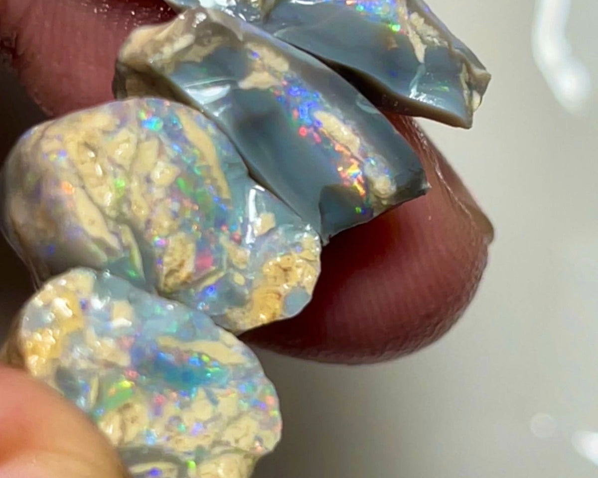 Knobby Rough opal from Lightning Ridge Australia 23cts total weight size range of 14x12x6 to 13x9x8 mm Nice fires OH1849