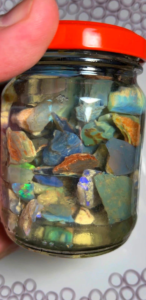 Lightning Ridge Rough Opal Parcel 520cts GAMBLE rough colours & bars 23x12x4mm to 8x7x2mm WAB08