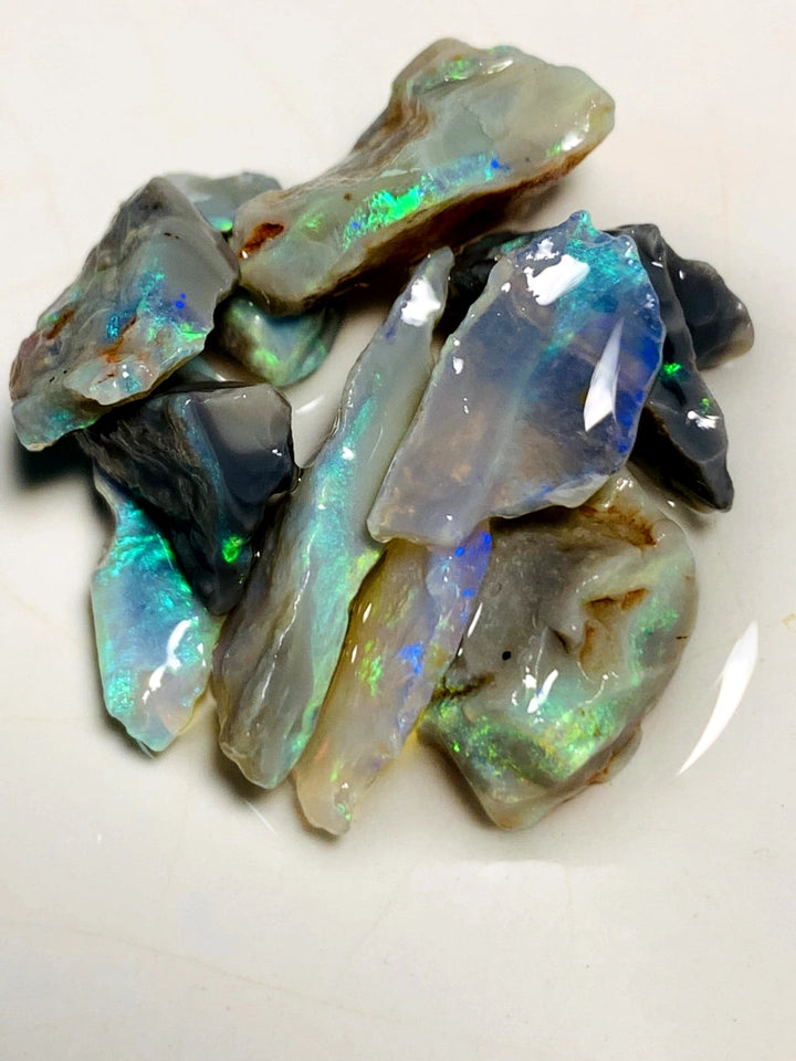 Lightning Ridge Rough Opal Parcel 33cts Cutters Select Very Bright Stunning colourful material to cut 24x7x3mm to 10x9x4mm WAA04