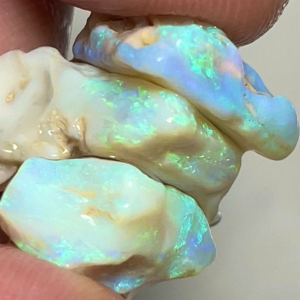 Lightning Ridge Rough Thick Seam Opals 29.00cts Light base with Multicolour bars showing lots of potential 20x17x8 to 15x11x7 mm NSW049