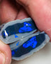 Lightning Ridge Rough Opal N2 Black Knobby Split pair 35cts High Grade Stunning Royal Blue fires in bars 25x16x10mm & 22x10x9mm WSS88