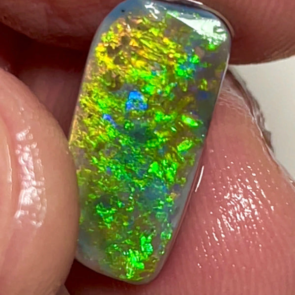 Gem Rub Of Lightning Ridge 4.95cts Stunning Super Bright & gorgeous Electric Multifires for setting in fine jewellery  17.00x 8.00x 3.00mm