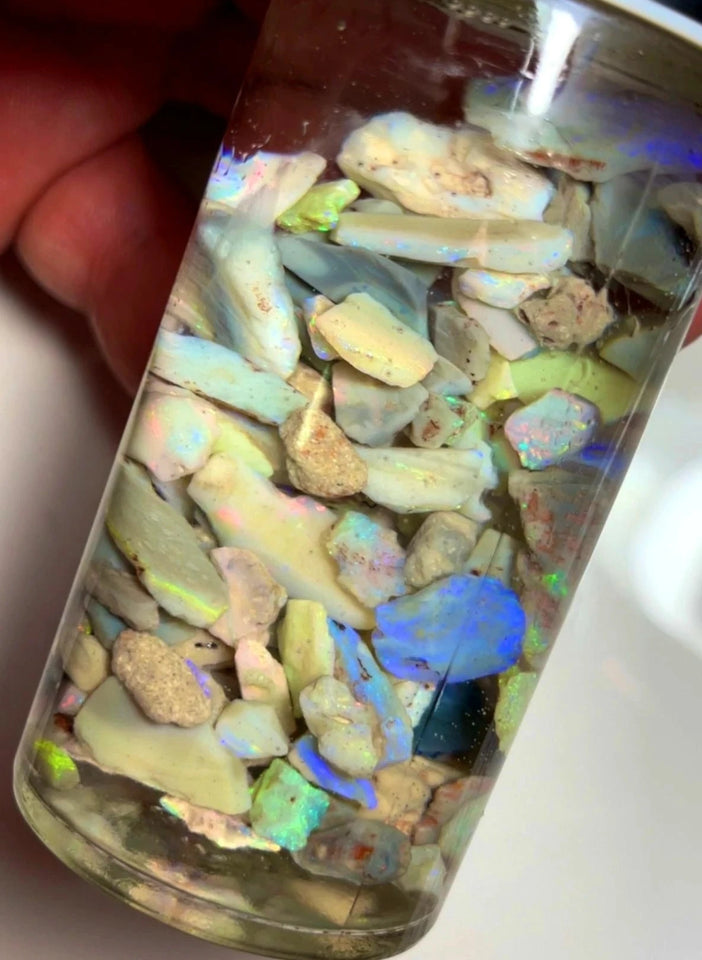 Lightning Ridge Rough Light / Dark Small Seam Opal Parcel 200cts Lots Bright Multicolours to go at  20x14x2 to 6x4x2 mm WAE44