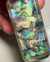 Lightning Ridge Rubs N rough Bright & colourful 17x10x2 to 8x7x1 mm 110cts jar1