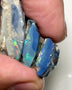 Lightning Ridge Rough Opal 47cts Big Stack of Thick Dark Base Seams Bright Multi colour fires to Cut / carve & polish 35x15x10mm to 20x15x7mm 1008