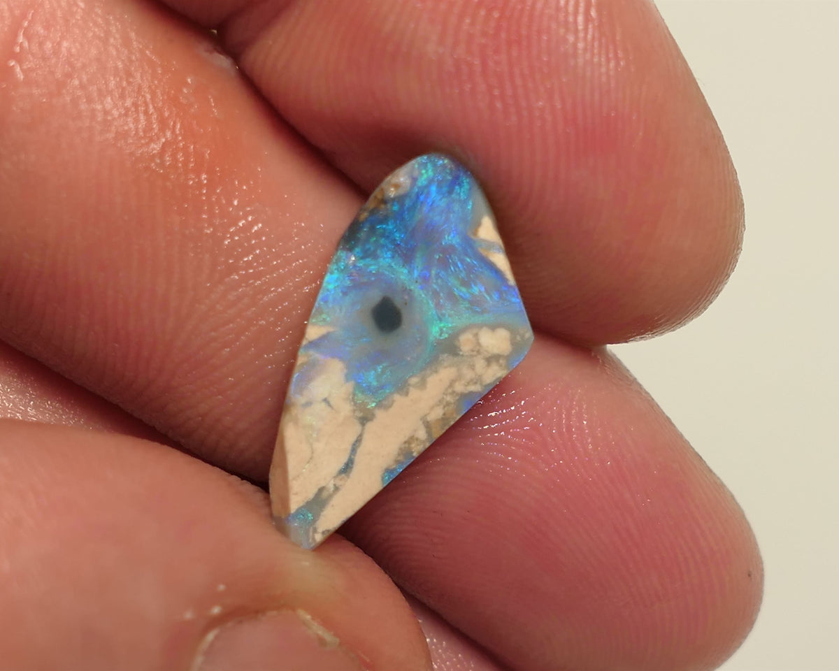 Lightning Ridge Rough / Rub Miners Bench® Picture stone Dark Crystal opal 4.25cts Lots of nice fires 20x10x3mm 3Apr