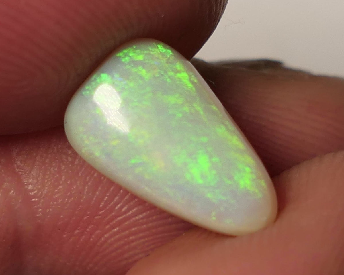 Lightning Ridge N8 Light opal Gemstone 2.7cts Polished ready for setting Yellow Dominant Multifires 13x8x3mm SKU#0411