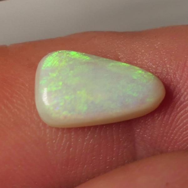 Lightning Ridge N8 Light opal Gemstone 2.7cts Polished ready for setting Yellow Dominant Multifires 13x8x3mm SKU#0411