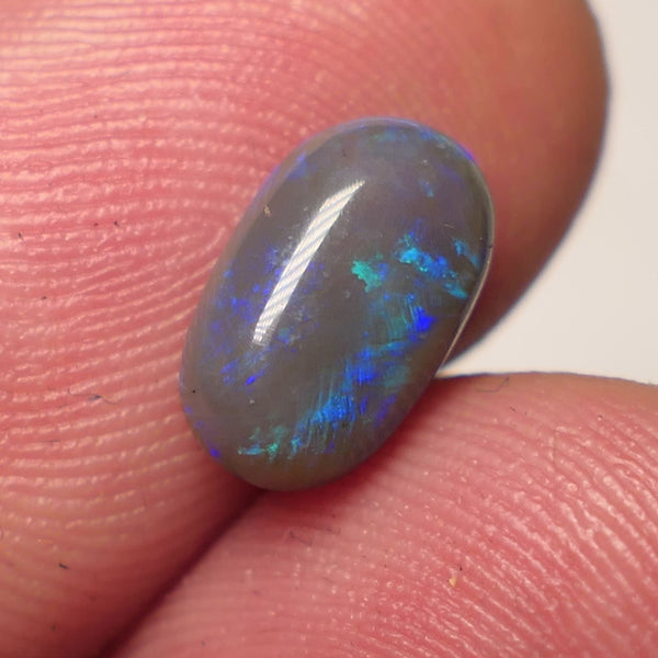 Lightning Ridge Dark Opal Gemstone 1.7cts Jewellery Grade N5 Body Tone B4 Brightness Rolling Green / Blue fires 10x6x3mm WAC68