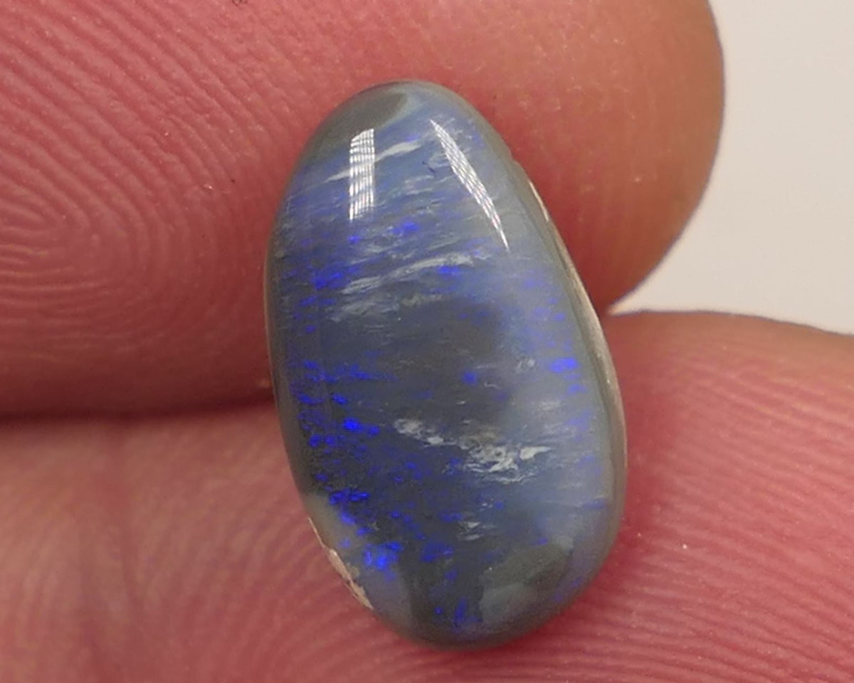 Lightning Ridge Dark Crystal opal Picture Stone Gemstone 2.7cts Polished ready for setting Nice Blue colours 13x7x3mm SKU#0403