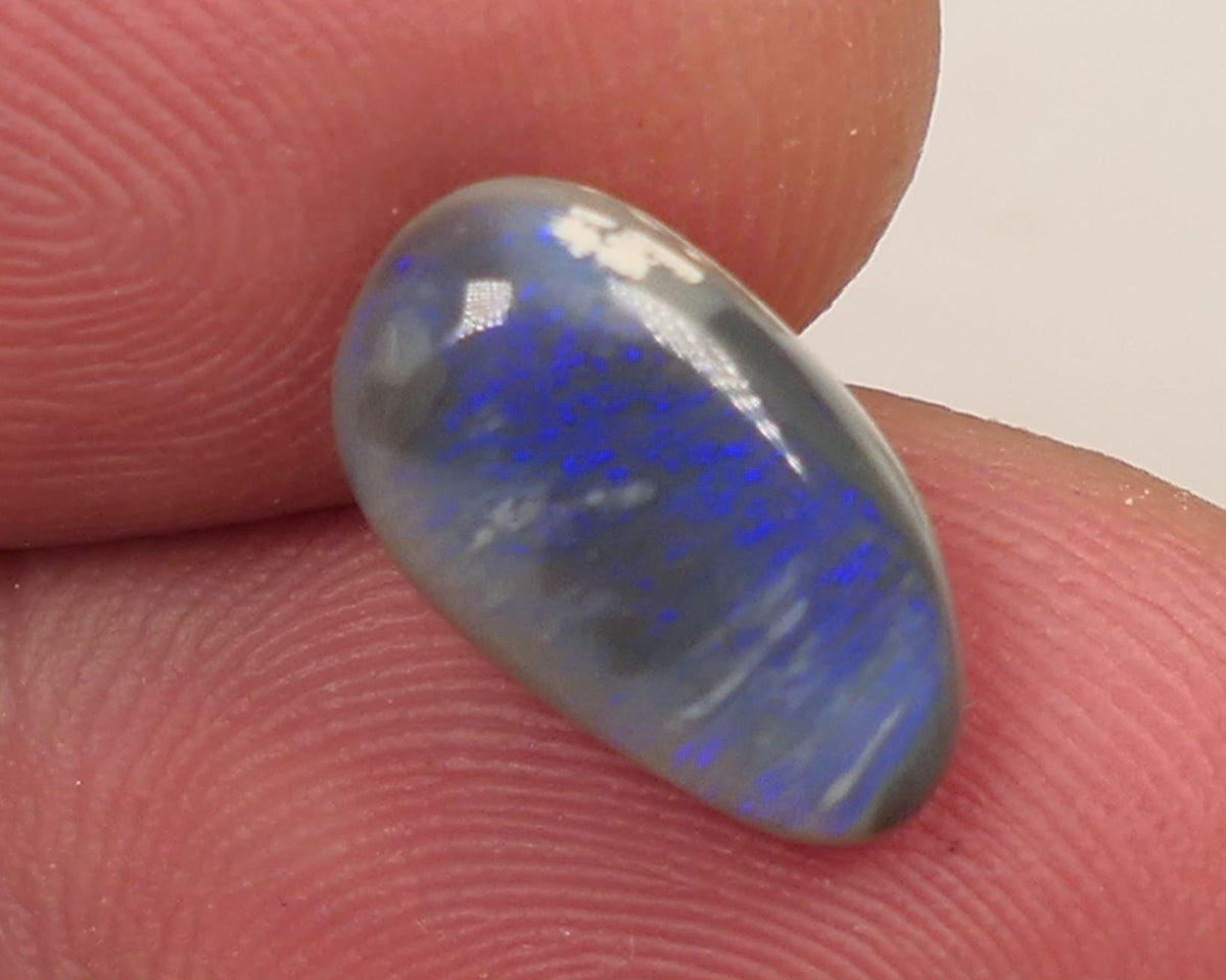 Lightning Ridge Dark Crystal opal Picture Stone Gemstone 2.7cts Polished ready for setting Nice Blue colours 13x7x3mm SKU#0403