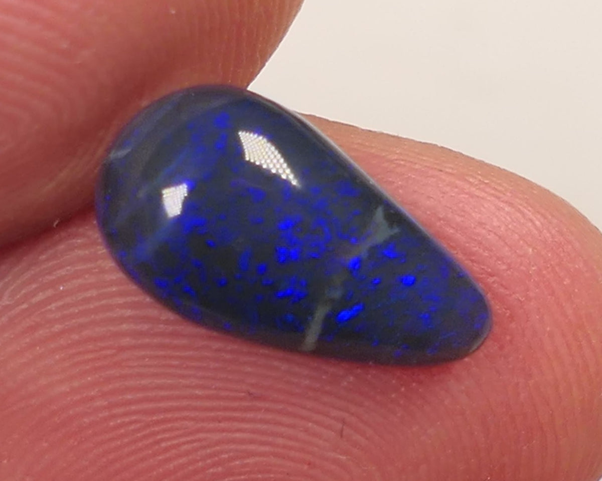 Lightning Ridge Black Crystal opal Gemstone N4 2.55cts Polished ready for setting Nice Blue colours 14x7x4mm SKU#0405