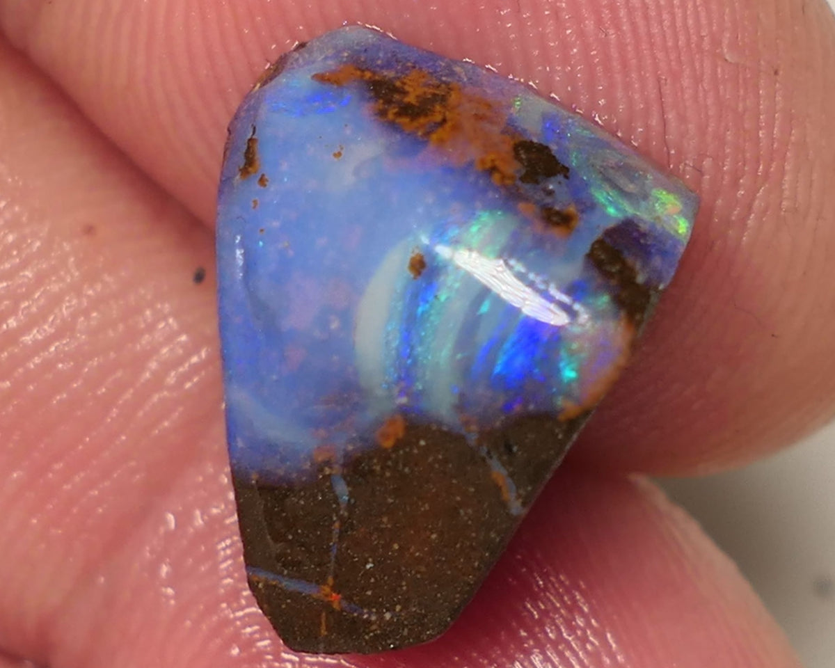 Queensland Boulder Matrix opal 12cts rough / Rub Winton Bright Multifires 15x12x7mm 0423