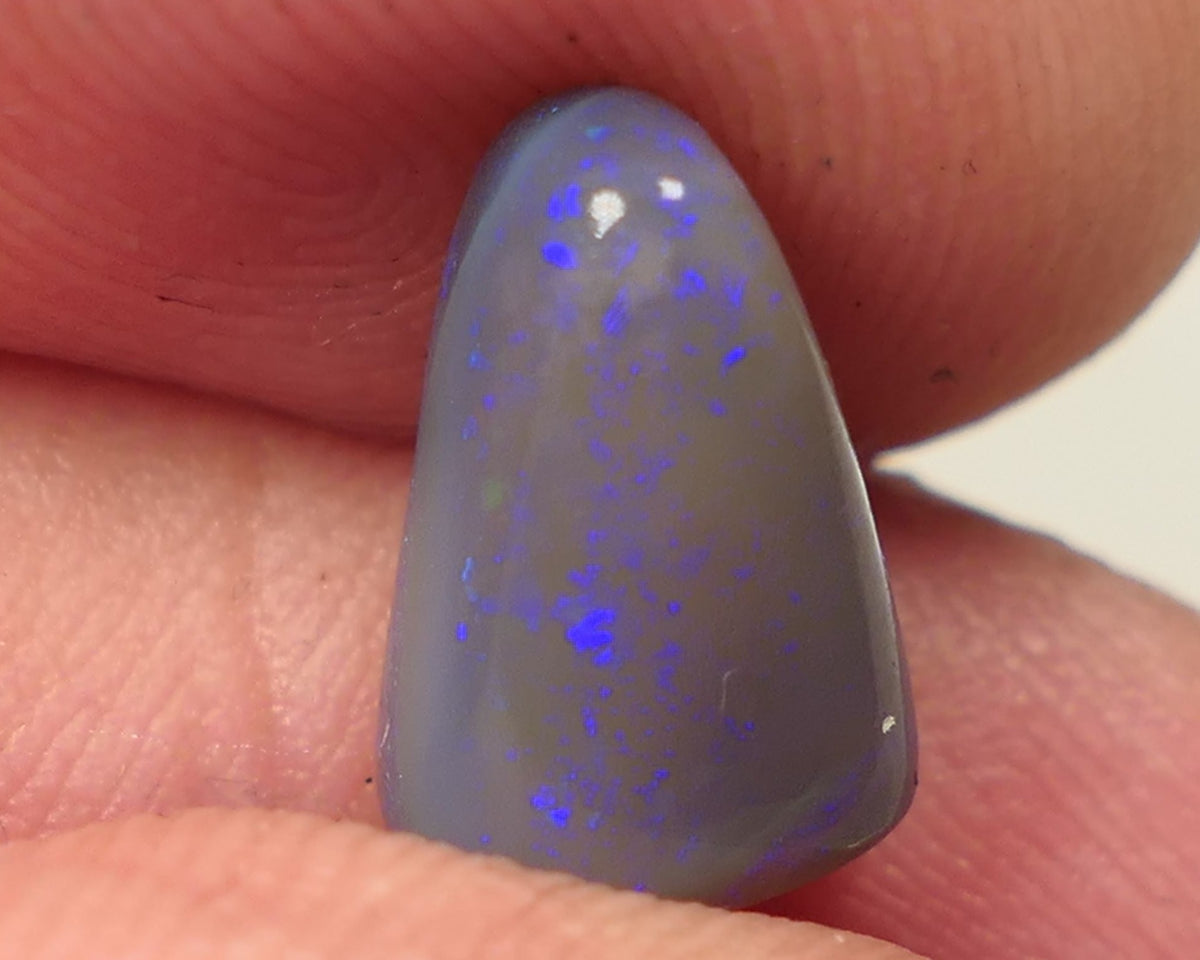 Lightning Ridge Dark Crystal opal Gemstone 3.3cts Polished ready for setting Some Nice Blue colours 12x8x5mm SKU#0444