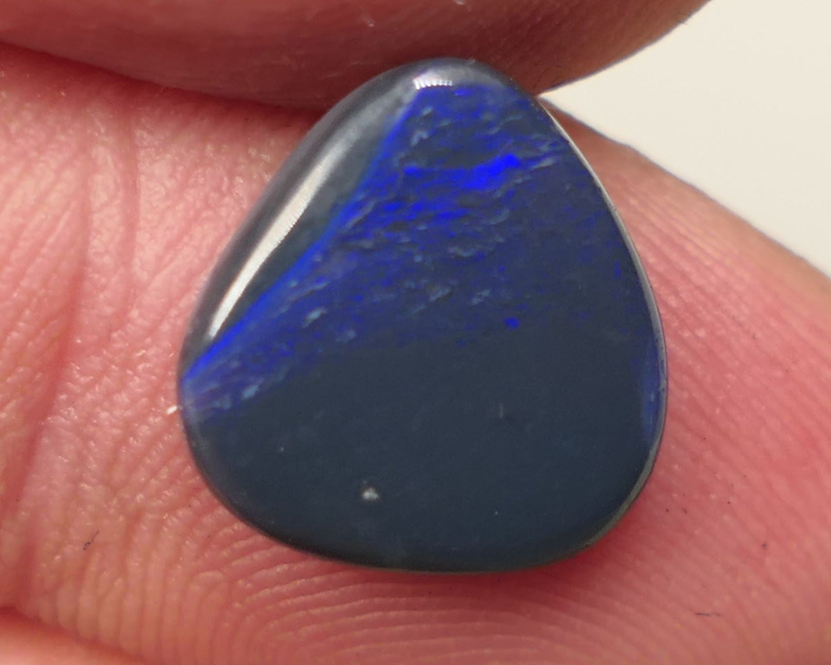 Lightning Ridge N4 Black opal Picture stone Gemstone 2.4cts Polished ready for setting Some Blue colours 12x12x2mm SKU#0448